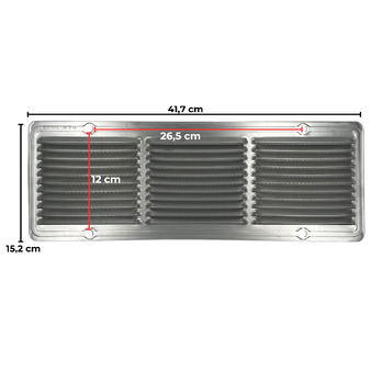 Griglie aerazione rettangolari e quadrate (alluminio, rame, plastica)