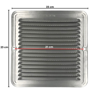 Griglie aerazione rettangolari e quadrate (alluminio, rame, plastica)