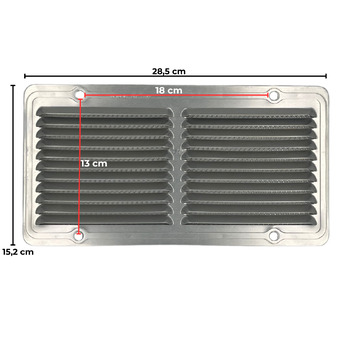 Griglie aerazione rettangolari e quadrate (alluminio, rame, plastica)